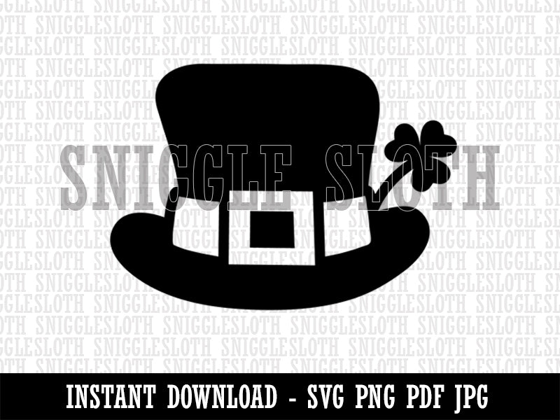 Leprechaun Hat with Shamrock Saint Patrick's Day Clipart Digital Download SVG PNG JPG PDF Cut Files