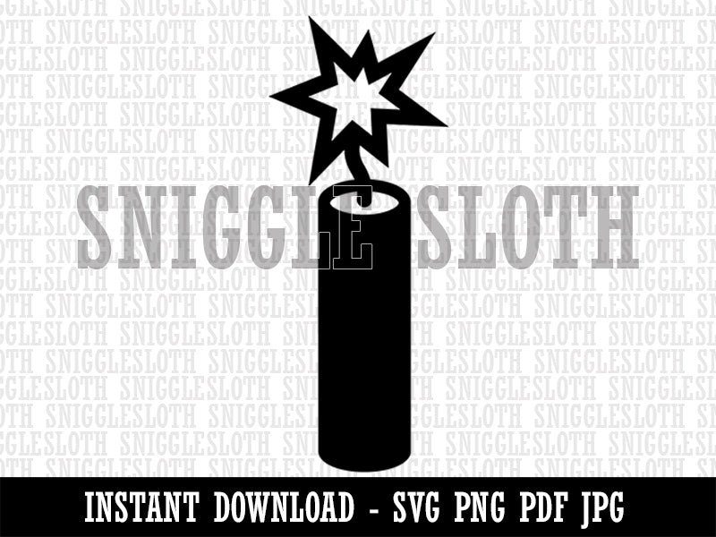 Stick of Dynamite Firecracker Clipart Digital Download SVG PNG JPG PDF Cut Files