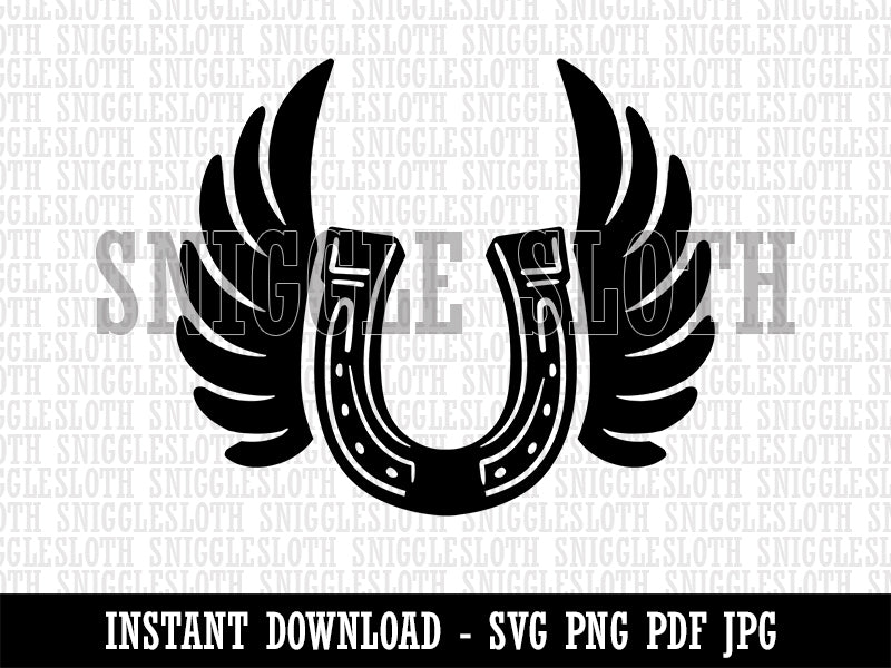 Angel Wings on Horseshoe Loss of Pet Horse Clipart Digital Download SVG PNG JPG PDF Cut Files