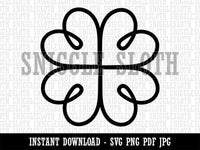 Four Leaf Lucky Clover Tribal Celtic Knot Clipart Digital Download SVG PNG JPG PDF Cut Files