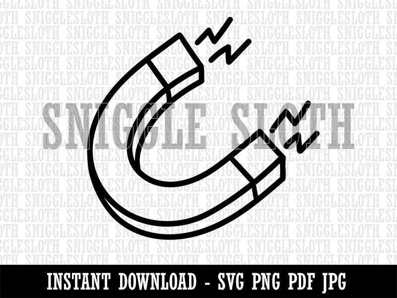 Horseshoe Magnet Magnetic Symbol Clipart Digital Download SVG PNG JPG PDF Cut Files