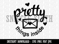 Pretty Things Inside Mail Envelope with Heart Clipart Digital Download SVG PNG JPG PDF Cut Files