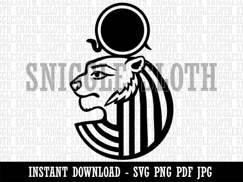Sekhmet Head Egyptian Goddess of War Clipart Digital Download SVG PNG JPG PDF Cut Files