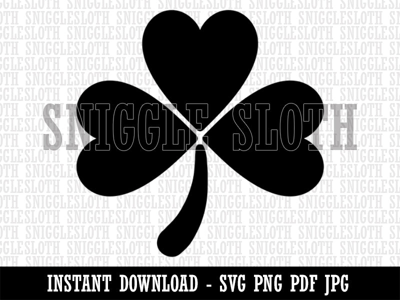 Three Leaf Clover Shamrock Clipart Digital Download SVG PNG JPG PDF Cut Files