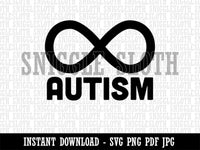 Autism Awareness Infinity Symbol Clipart Digital Download SVG PNG JPG PDF Cut Files