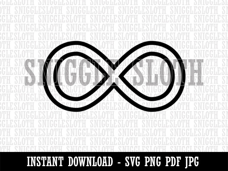 Infinity Symbol Outline Clipart Digital Download SVG PNG JPG PDF Cut Files