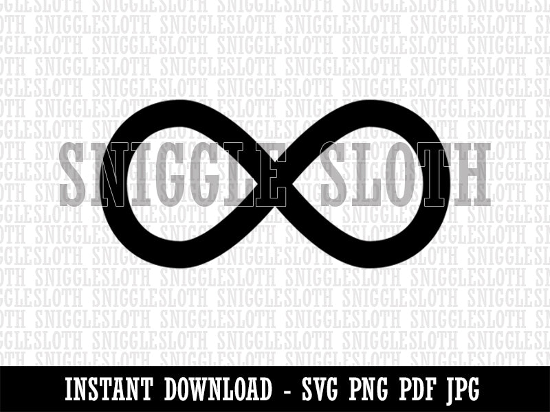 Infinity Symbol Solid Clipart Digital Download SVG PNG JPG PDF Cut Files