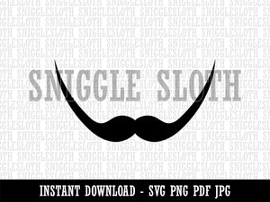 Dali Mustache Moustache Silhouette Clipart Digital Download SVG PNG JPG PDF Cut Files