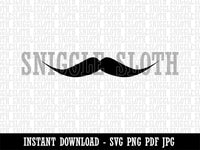 English Mustache Moustache Silhouette Clipart Digital Download SVG PNG JPG PDF Cut Files