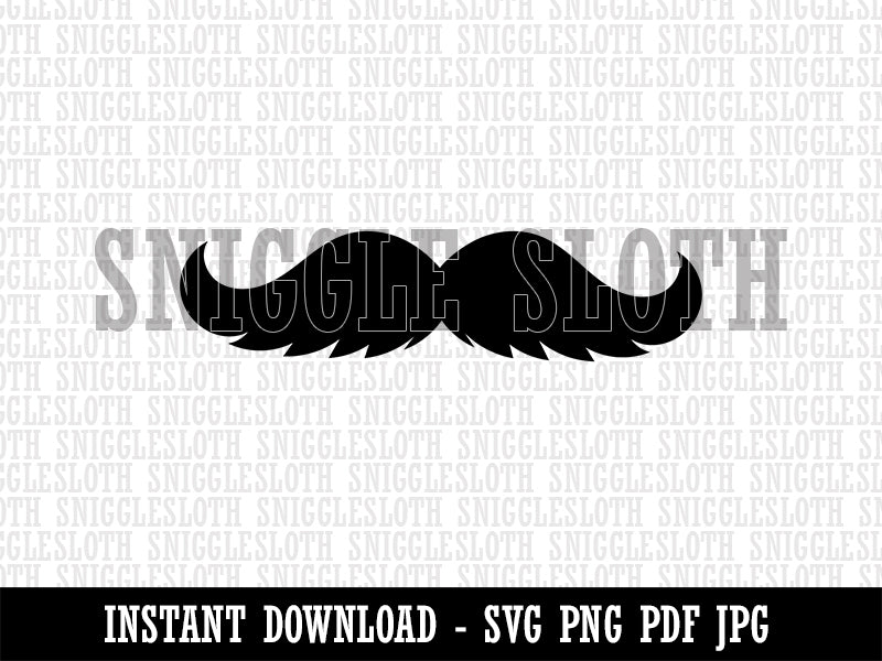 Gunslinger Mustache Moustache Silhouette Clipart Digital Download SVG PNG JPG PDF Cut Files