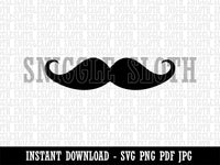 Handlebar Mustache Moustache Silhouette Clipart Digital Download SVG PNG JPG PDF Cut Files