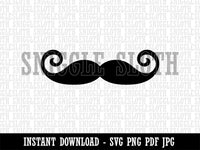 Imperial Mustache Moustache Silhouette Clipart Digital Download SVG PNG JPG PDF Cut Files