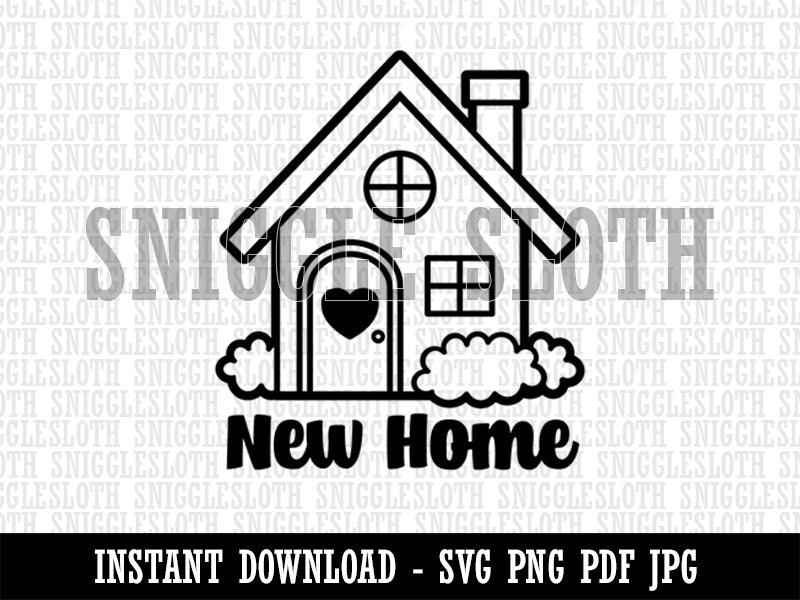 Sweet Adorable New Home Clipart Digital Download SVG PNG JPG PDF Cut Files