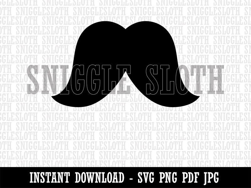 Walrus Mustache Moustache Silhouette Clipart Digital Download SVG PNG JPG PDF Cut Files