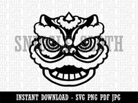 Chinese New Year Lion Dancer Head Clipart Digital Download SVG PNG JPG PDF Cut Files