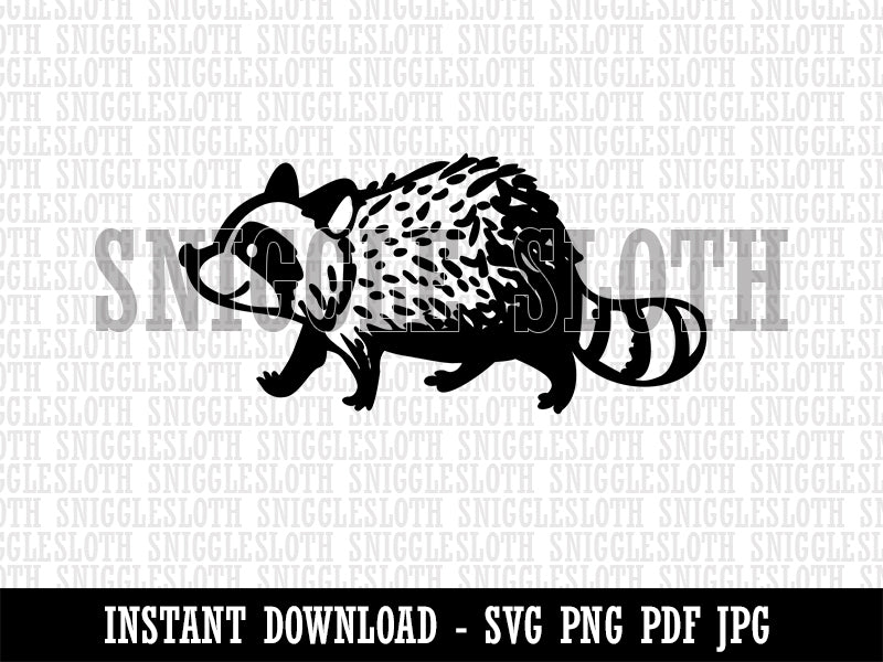 Cute Raccoon Walking Clipart Digital Download SVG PNG JPG PDF Cut Files