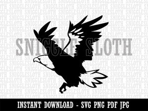 Patriotic American Bald Eagle Flying Clipart Digital Download SVG PNG JPG PDF Cut Files