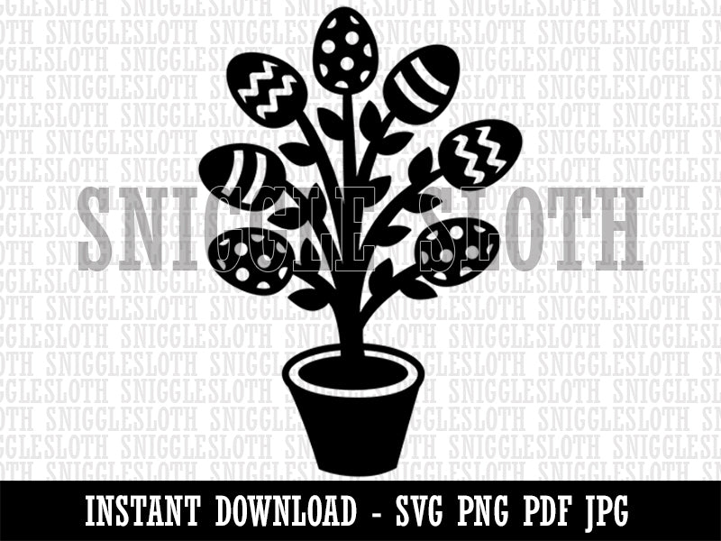 Easter Egg Tree Clipart Digital Download SVG PNG JPG PDF Cut Files