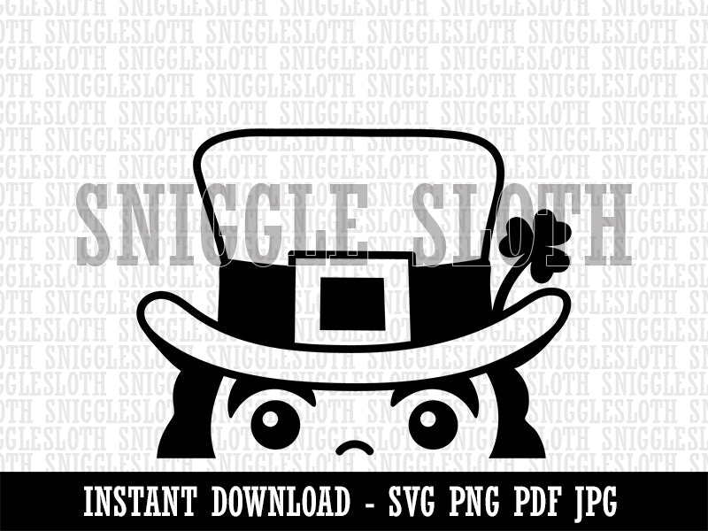 Peeking Leprechaun Saint Patrick's Day Clipart Digital Download SVG PNG JPG PDF Cut Files