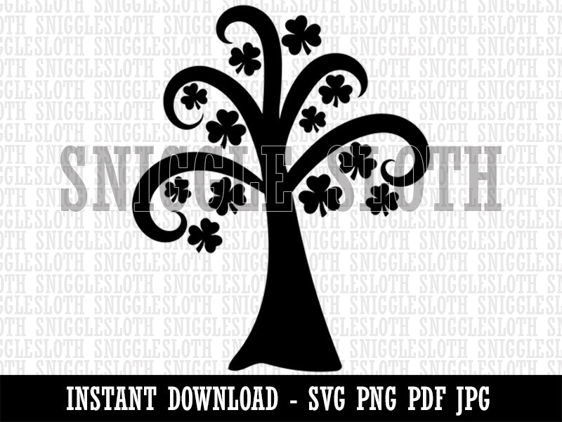 Shamrock Tree Saint Patrick's Day Clipart Digital Download SVG PNG JPG PDF Cut Files