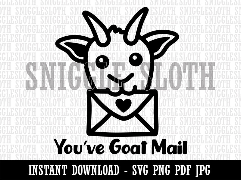 You've Got Goat Mail Clipart Digital Download SVG PNG JPG PDF Cut Files