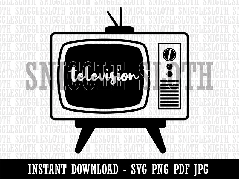 Vintage Retro Television TV Set Clipart Digital Download SVG PNG JPG PDF Cut Files