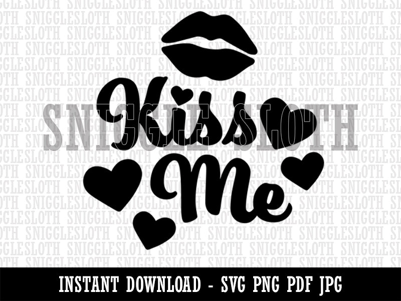 Kiss Me Lips Clipart Digital Download SVG PNG JPG PDF Cut Files