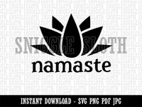 Namaste with Lotus Flower Yoga Clipart Digital Download SVG PNG JPG PDF Cut Files