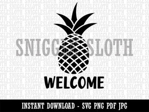 Pineapple Fruit Welcome Clipart Digital Download SVG PNG JPG PDF Cut Files