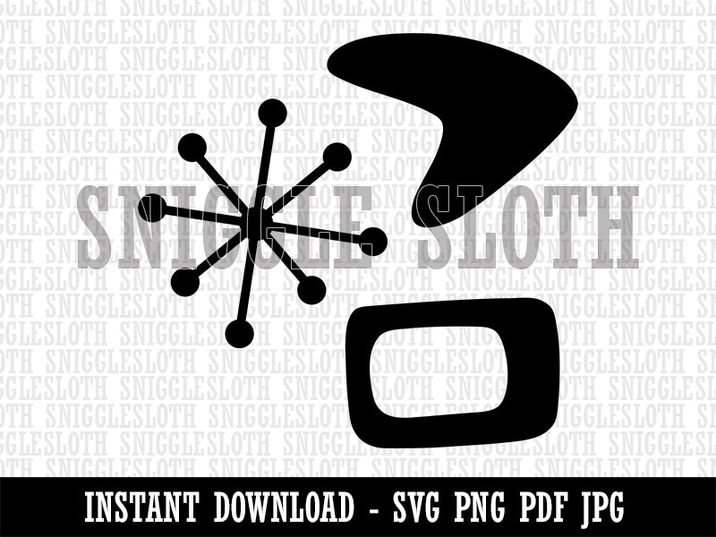 Retro Mid Century Modern Shapes Clipart Digital Download SVG PNG JPG PDF Cut Files