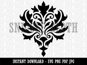 Damask Pattern Clipart Digital Download SVG PNG JPG PDF Cut Files