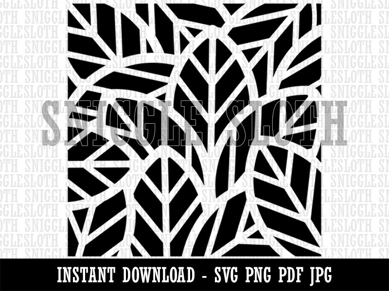 Leaves Overlapping Clipart Digital Download SVG PNG JPG PDF Cut Files