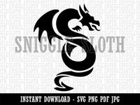 Winged Serpent Dragon Clipart Digital Download SVG PNG JPG PDF Cut Files