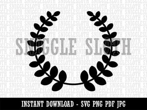 Rounded Laurel Wreath Silhouette Clipart Digital Download SVG PNG JPG PDF Cut Files