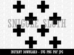 Swiss Cross Repeating Pattern Clipart Digital Download SVG PNG JPG PDF Cut Files