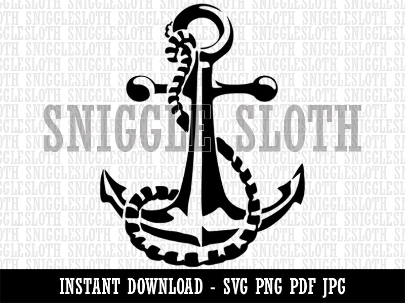 anchor with rope stencil