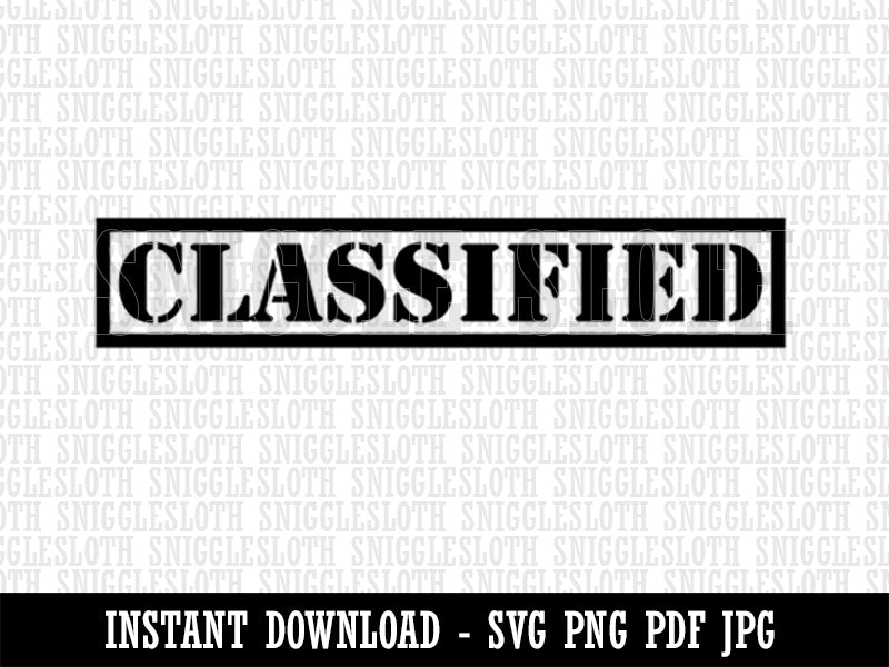 Classified Fun Text Clipart Digital Download SVG PNG JPG PDF Cut Files