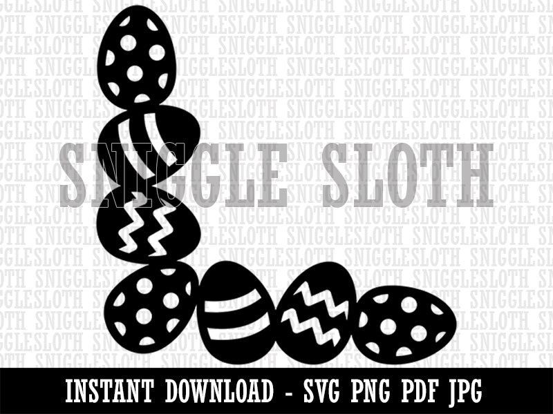 Easter Egg Corner Border Clipart Digital Download SVG PNG JPG PDF Cut Files