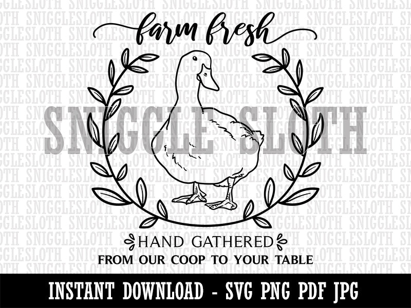 Farm Fresh Hand Gathered Duck Eggs From Our Coop to Your Table Clipart Digital Download SVG PNG JPG PDF Cut Files