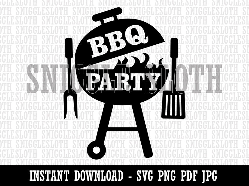 BBQ Party Grilling Clipart Digital Download SVG PNG JPG PDF Cut Files
