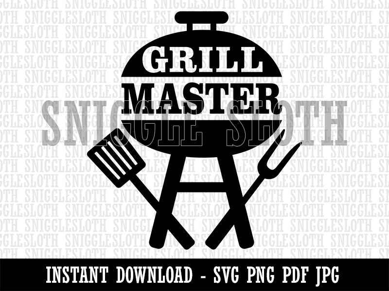 Grill Master Grilling BBQ Clipart Digital Download SVG PNG JPG PDF Cut Files