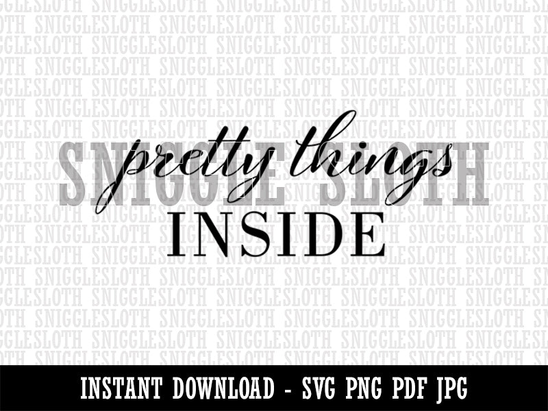 Elegant Pretty Things Inside Small Business Label  Clipart Digital Download SVG PNG JPG PDF Cut Files