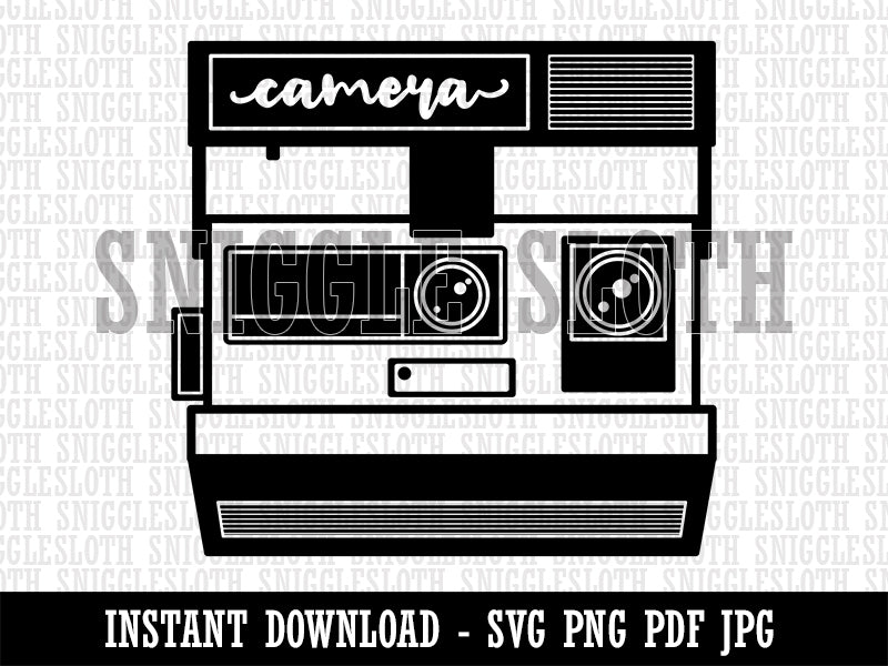 Vintage Instant Camera Photography Clipart Digital Download SVG PNG JPG PDF Cut Files