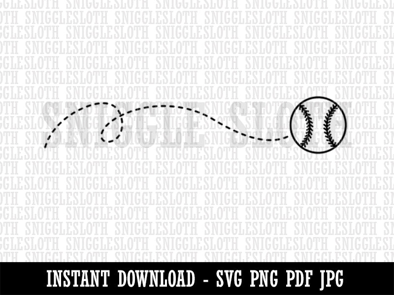 Flying Baseball Clipart Digital Download SVG PNG JPG PDF Cut Files