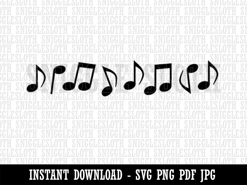 Music Notes Border Clipart Digital Download SVG PNG JPG PDF Cut Files