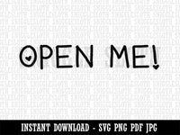 Open Me with Cute Hearts Clipart Digital Download SVG PNG JPG PDF Cut Files