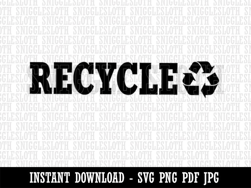 Recycle with Symbol Clipart Digital Download SVG PNG JPG PDF Cut Files