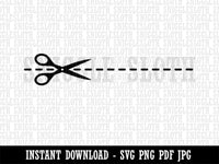 Scissors Cut Cutting Dashed Line Border Clipart Digital Download SVG PNG JPG PDF Cut Files