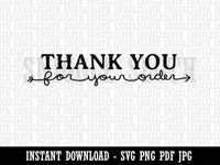 Adorable Thank You For Your Order Handwritten Script Arrow Small Business Clipart Digital Download SVG PNG JPG PDF Cut Files