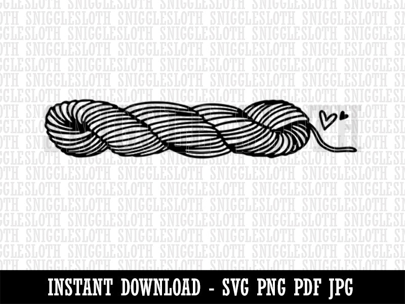 Handspun Yarn Bundle Doodle Crocheting Knitting Crafting Clipart Digital Download SVG PNG JPG PDF Cut Files